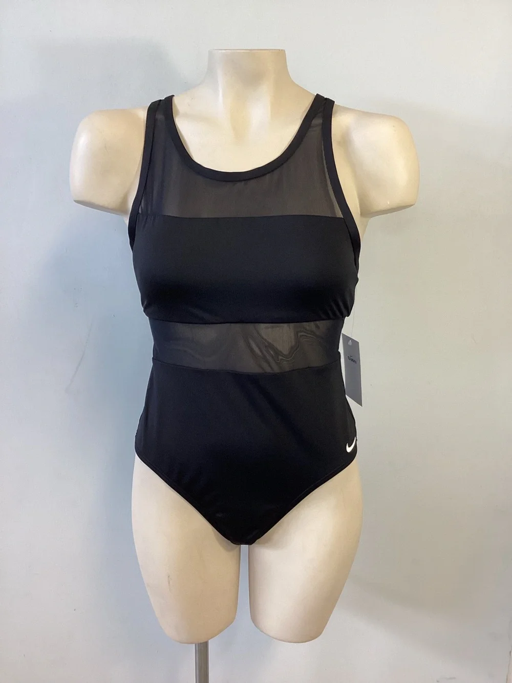 Nike Black Mesh-Panel Women's One-Piece Swimsuit